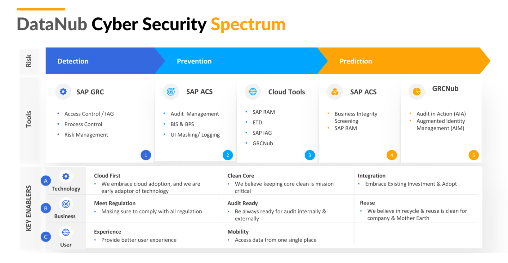 sap cybersecurity suite sap GRC SAP Access control SAP Process Control SAP Risk Management SAP IAG SAP Audit Management UI Masking & UI Logging Business Integrity Screening DataNub Cybersecurity Spectrum DataNub SAP Cybersecurity What is SAP Cybersecurity? SAP cybersecurity overview