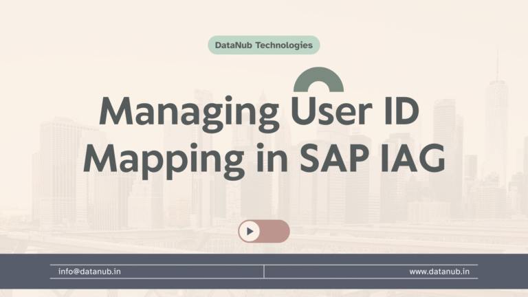 Managing User ID Mapping in SAP IAG